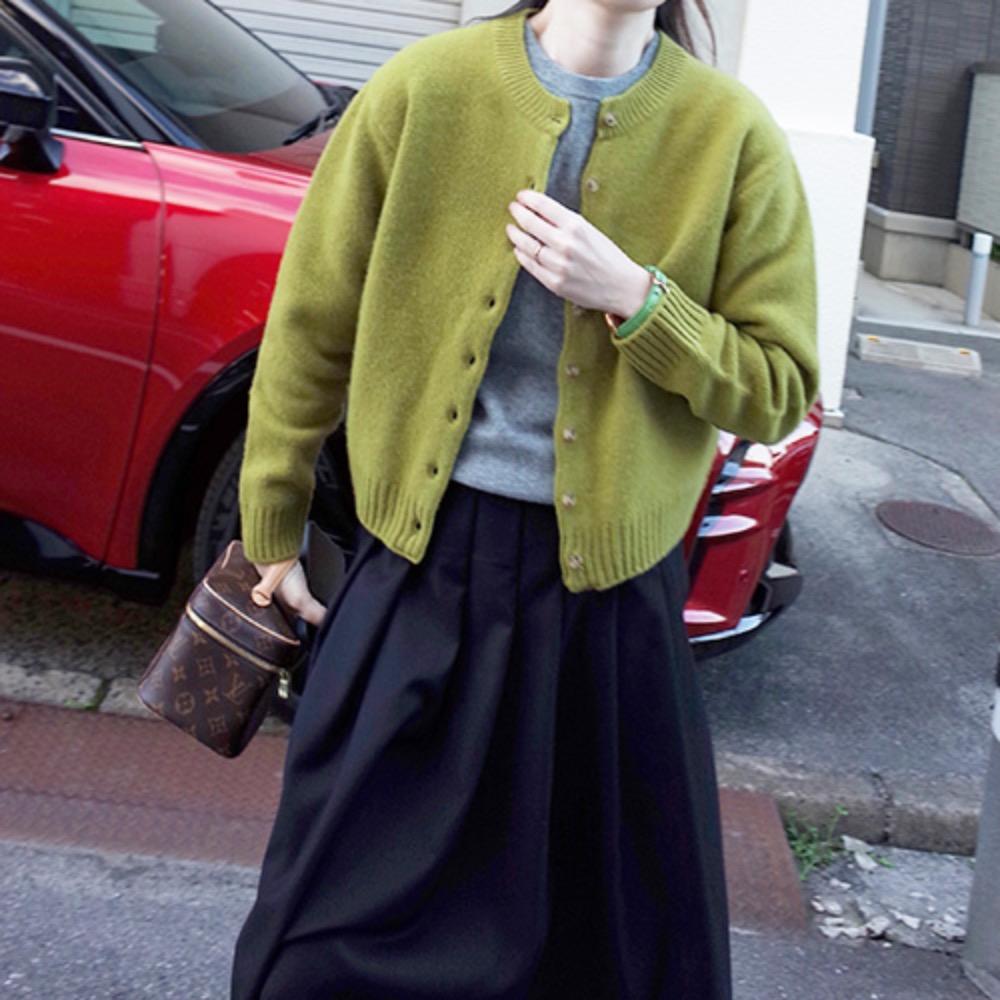 Super merino Cardigan_24-25winter  OLIVE_3rd restock!