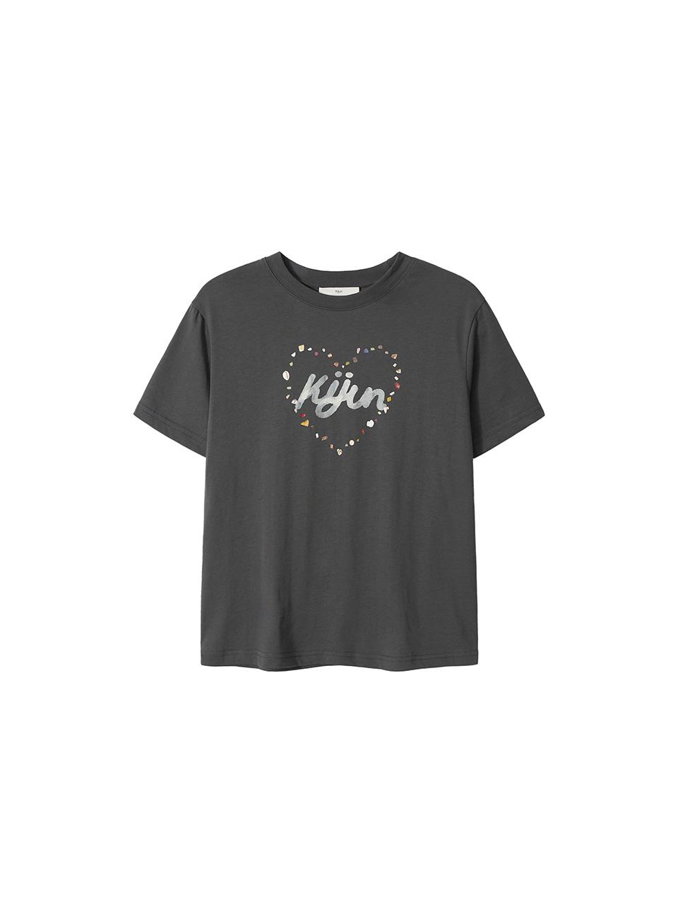 Pebble Heart Tee Charcoal