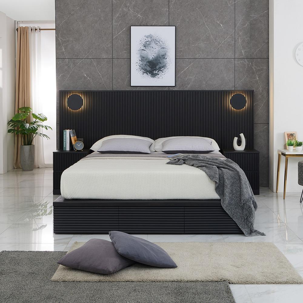 블랑 조명협탁 퀸 호텔식 수납 침대 프레임