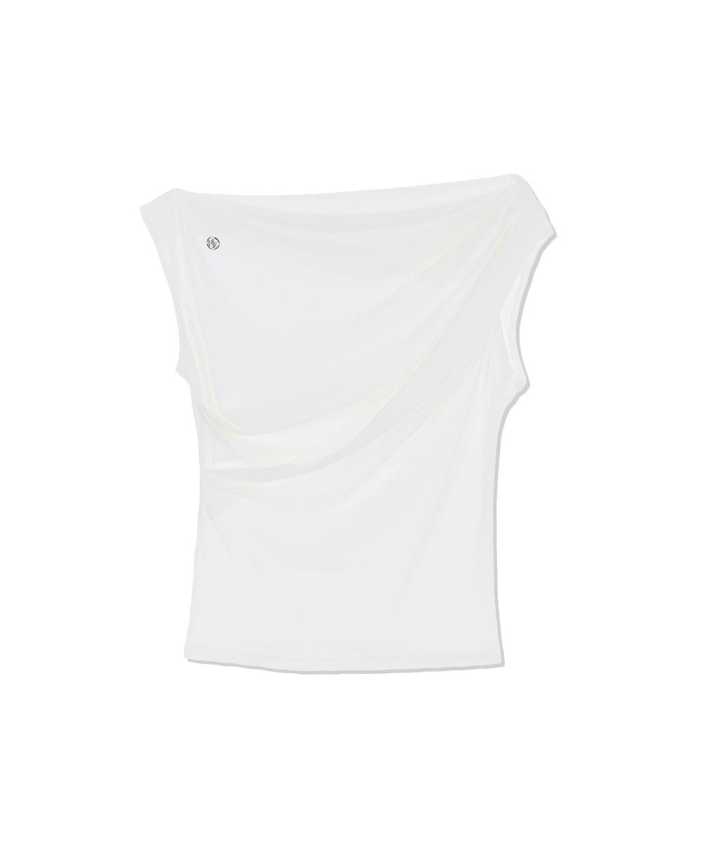 Drape Off Shoulder Sleeveless [White]