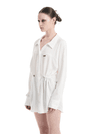 OPEN COLLAR STRING SHIRT , IVORY