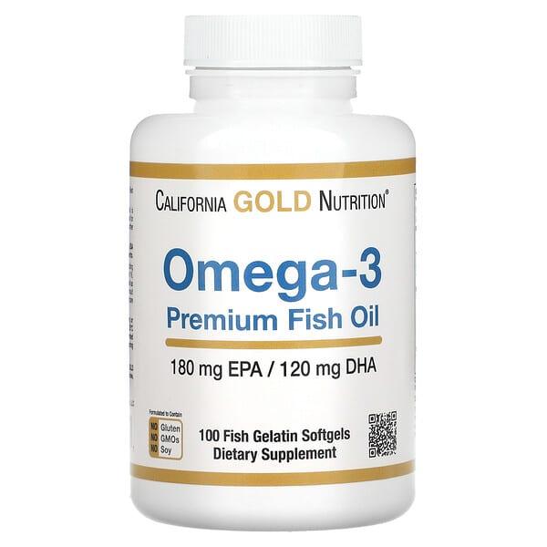 California Gold Nutrition, 오메가3 프리미엄 피쉬 오일, 피쉬 젤라틴 소프트젤 100정