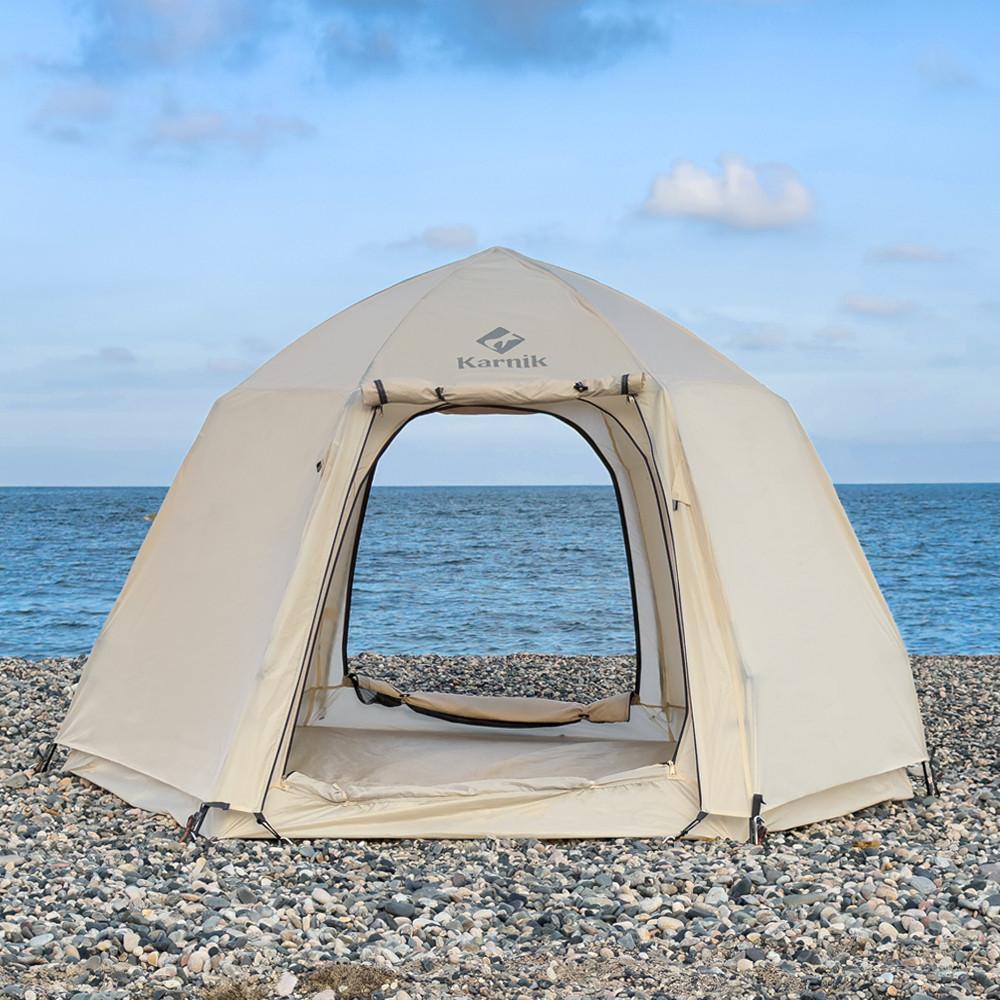 스페이스 원터치 돔 텐트 그늘막 쉘터 아이보리 3-4인용 감성 피크닉 나들이 플라이