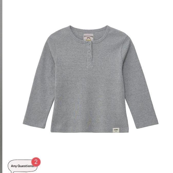 글로니 클래식 티셔츠 3/4 BUTTON FLY TEE