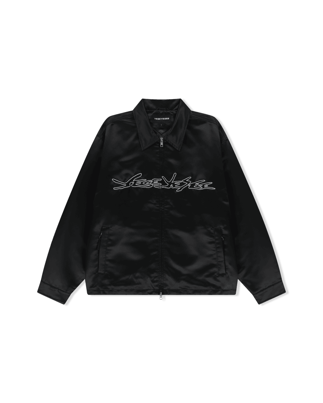Chain Stitch Logo Coach Jacket Black