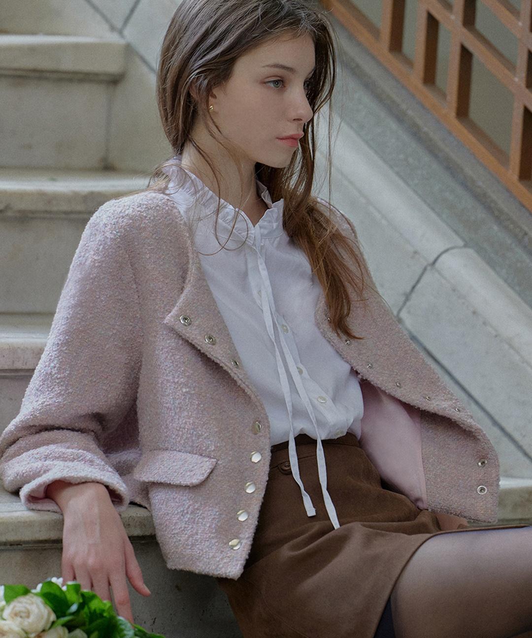 레터프롬문 베니티 스냅 버튼 트위드 자켓 ( 2 colors )