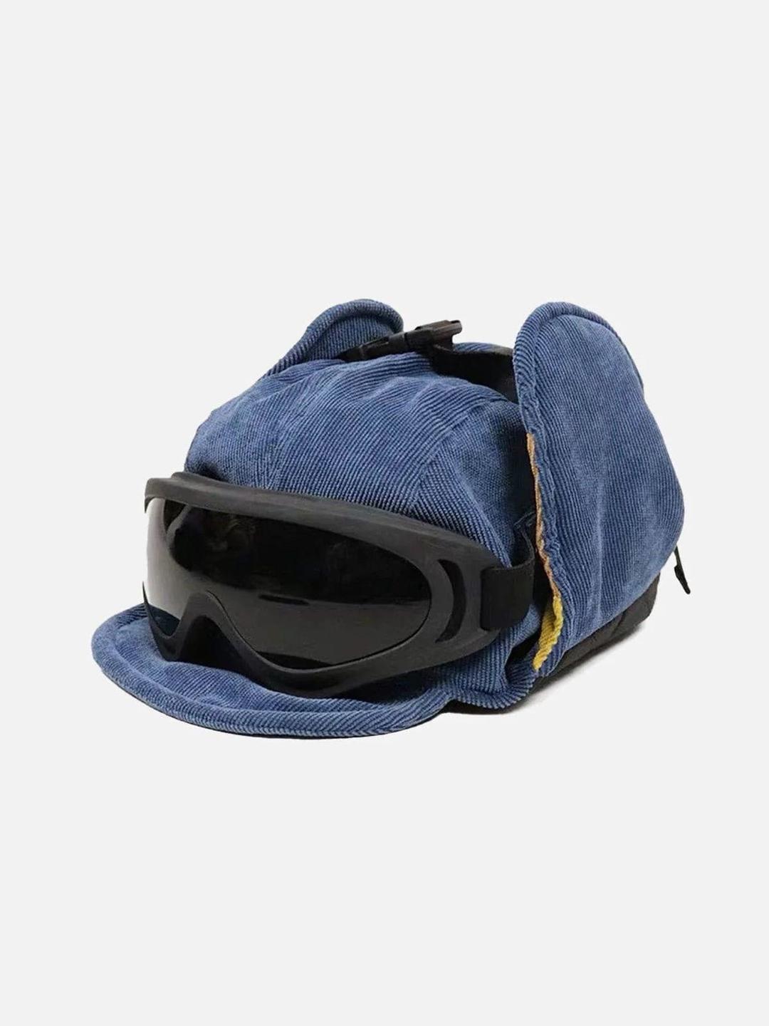 Cycling Windproof Warm Glasses Hat - Blue