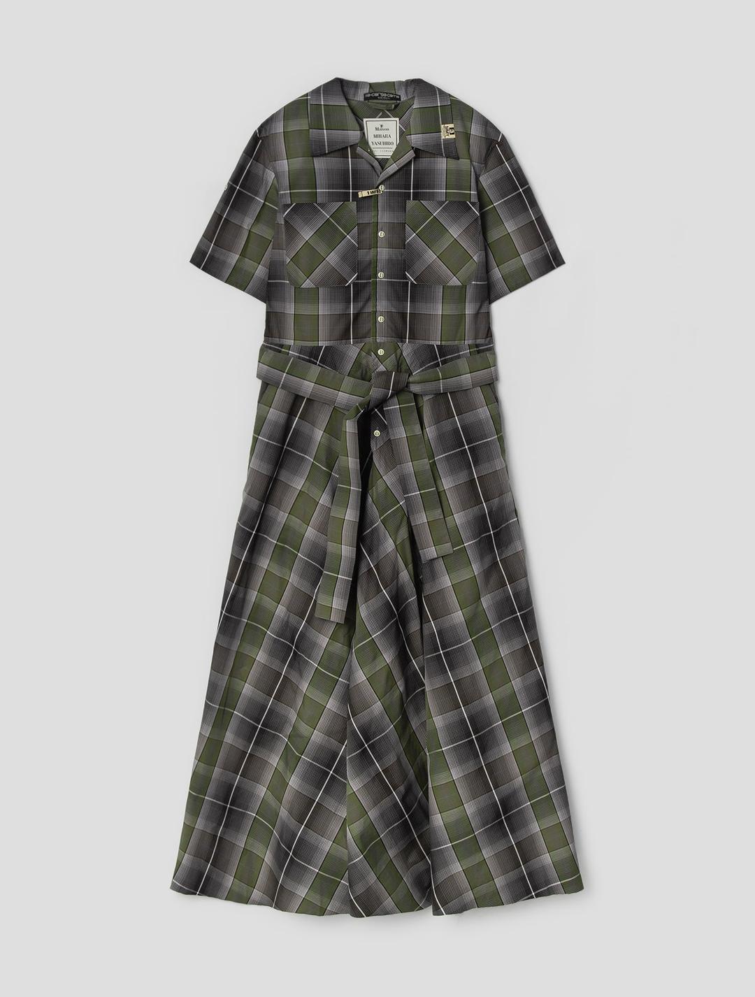 (Women) Plaid Jumpsuit - Khaki