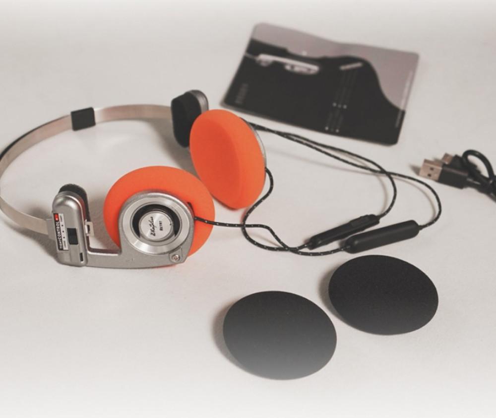 왓플러스 레트로 코스 복고풍 온이어 블루투스 5.2 헤드셋 헤드폰