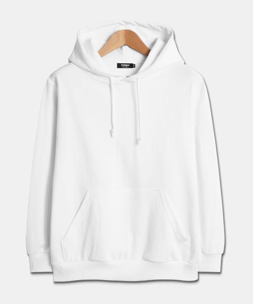 베이직 스탠다드핏 무지 후드티 화이트