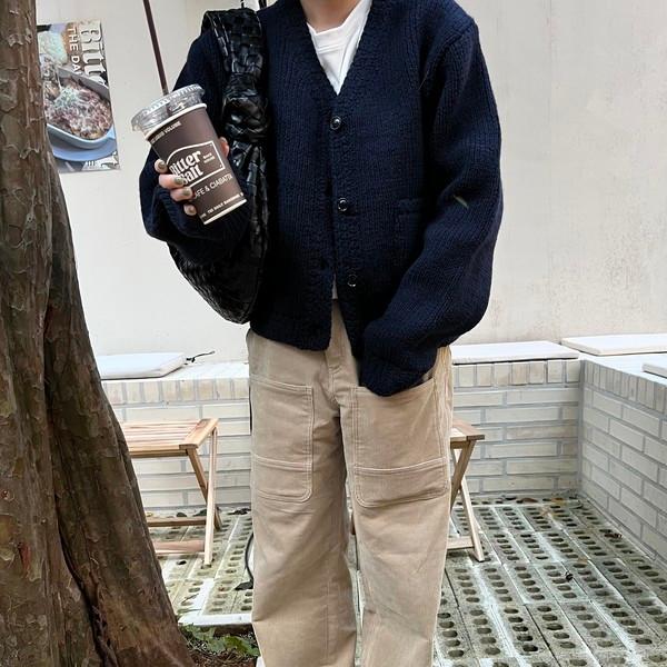 alto corduroy pants (beige/navy)