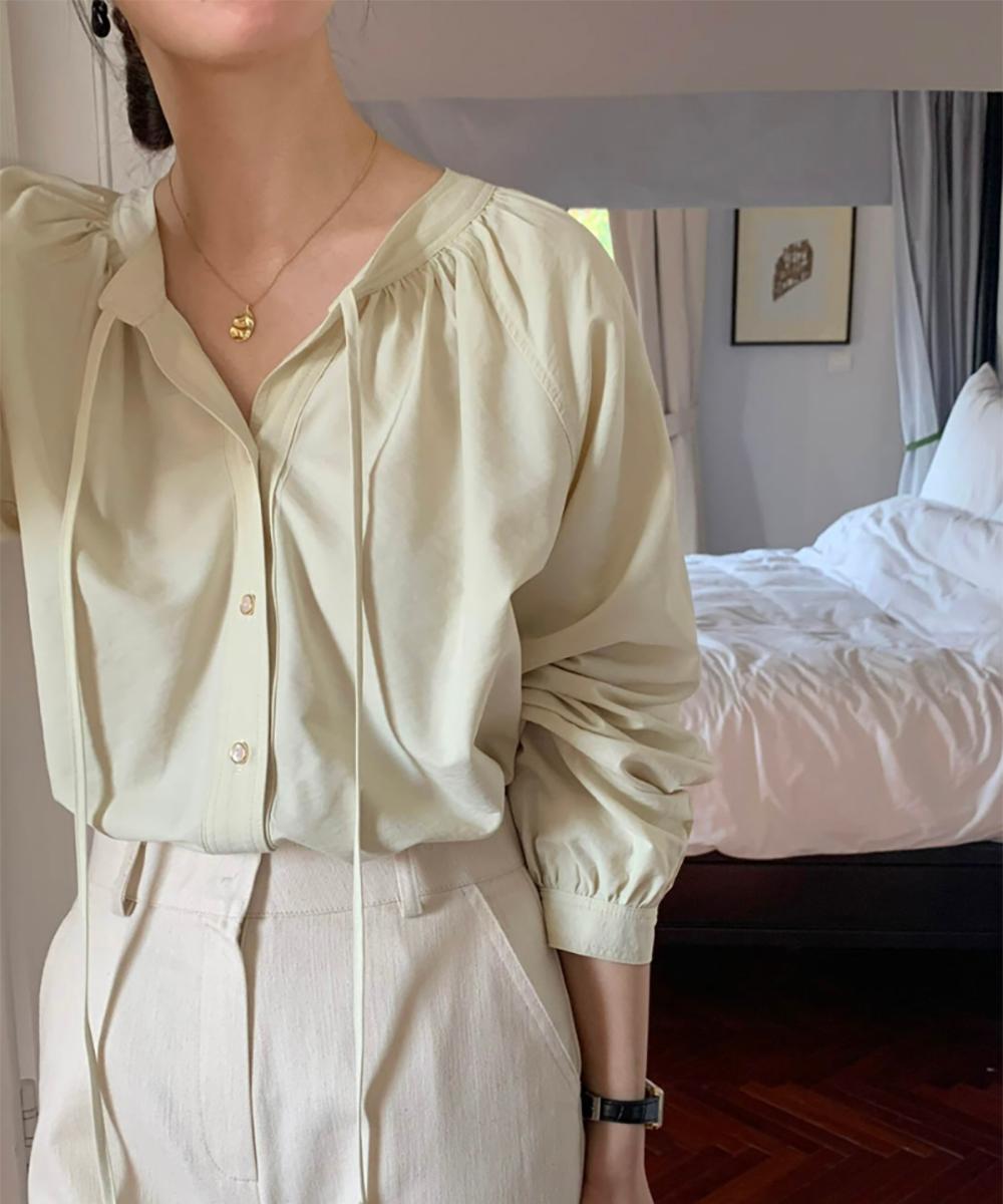 버나뎃 슬로우비 푸린 블라우스 (3col) slowb