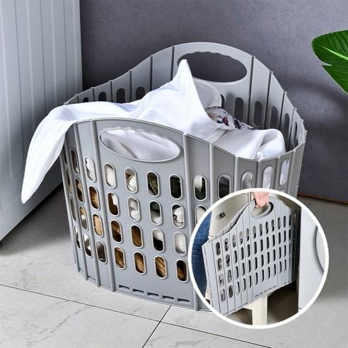 무타공마켓 대용량 틈새수납 접이식빨래바구니 벽부착고리포함
