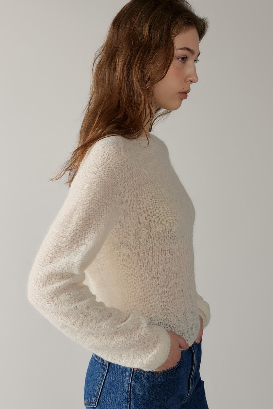 alpaca sheer pullover (ivory)