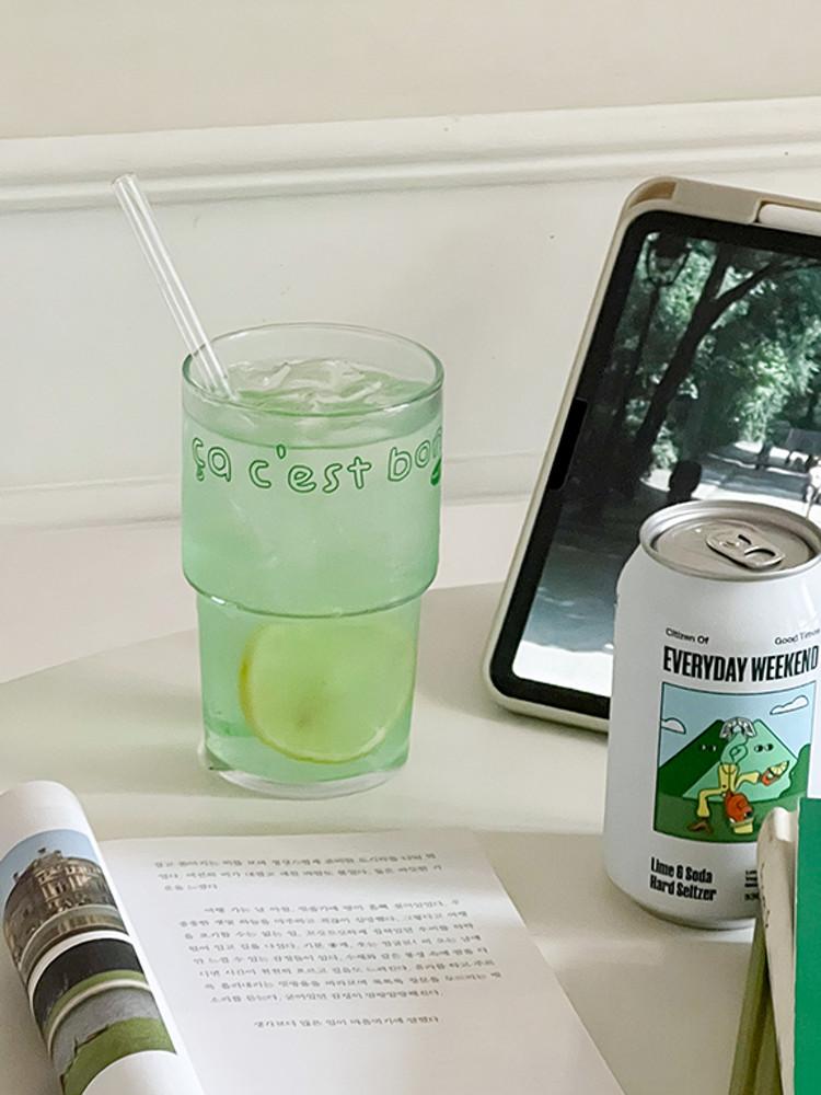 [모모피너츠] 프렌치모드 유리컵 홈카페 선물 유리잔 라데컵 사무실 컵