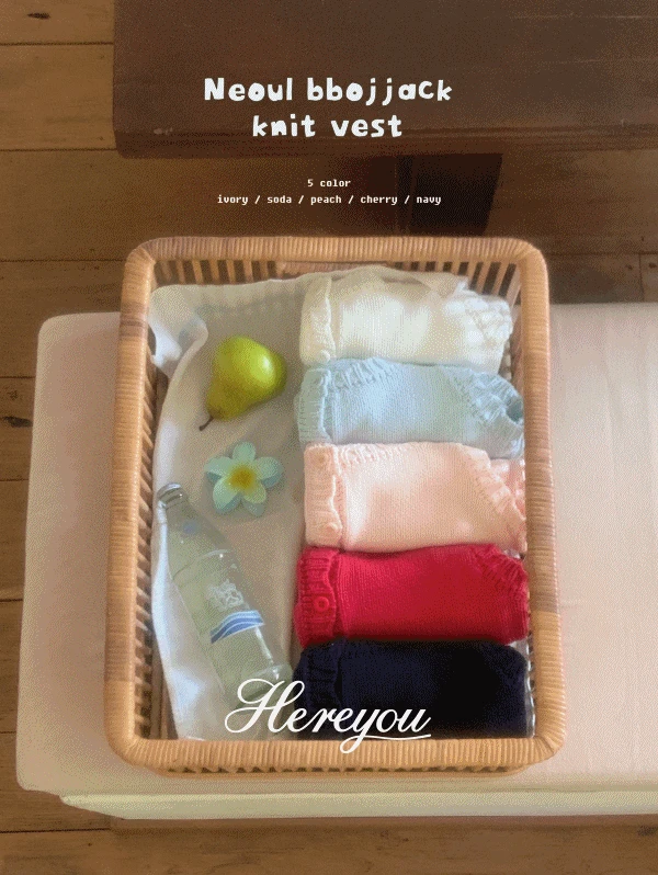 전 컬러 당일🍒/주문폭주🎉 [here you] 너울 뽀짝 니트 vest - 5color (니트조끼/러블리/뷔스티에여름니트/휴양지/제주도/여행룩)