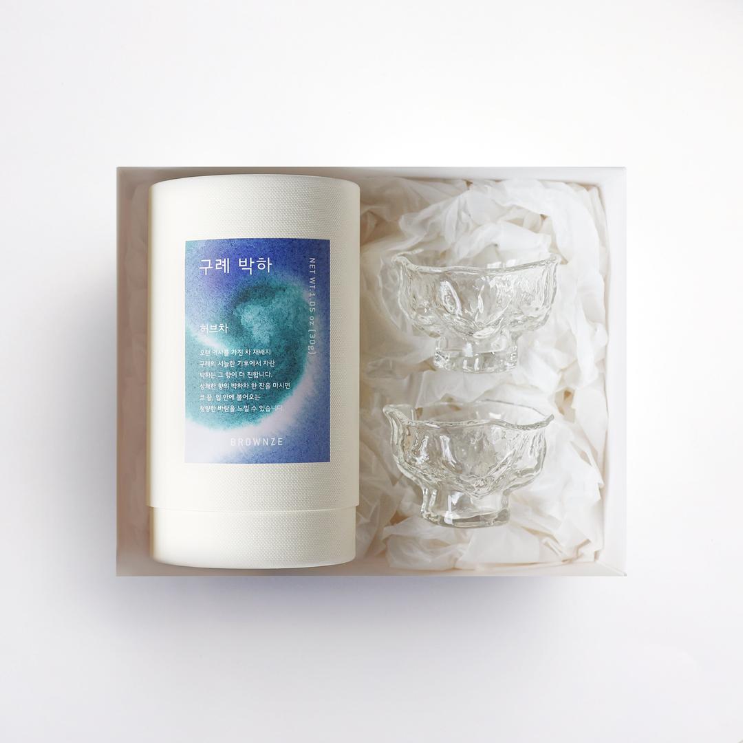 [브라운즈] 구례 박하 유리 찻잔 세트