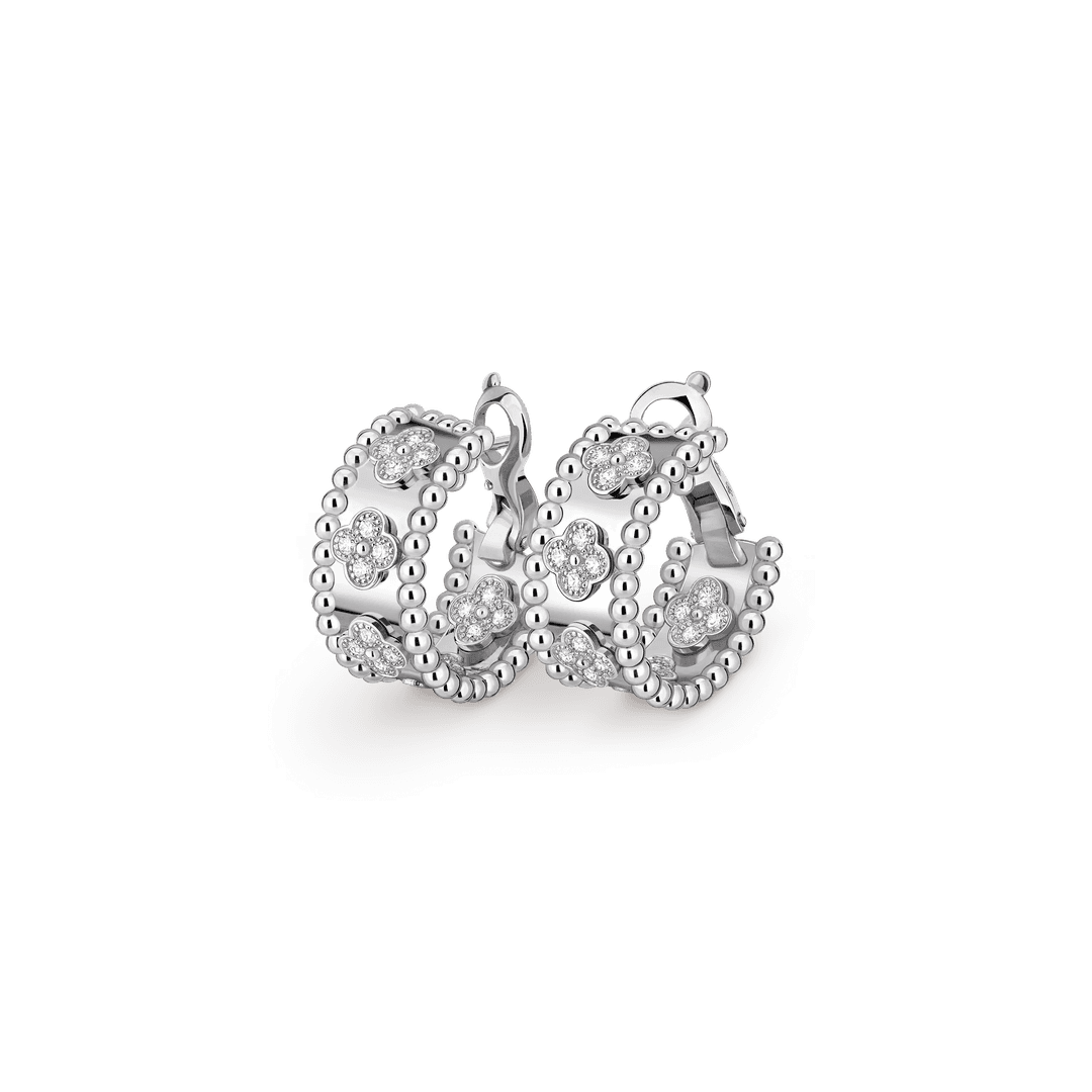 Perlée clovers hoop earrings