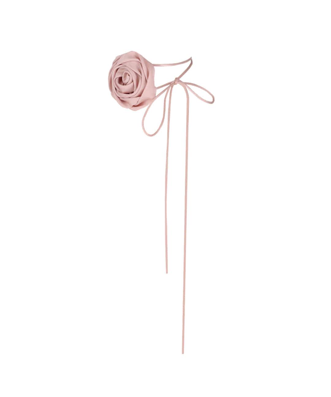 [배송지연] Satin rose corsage necklace