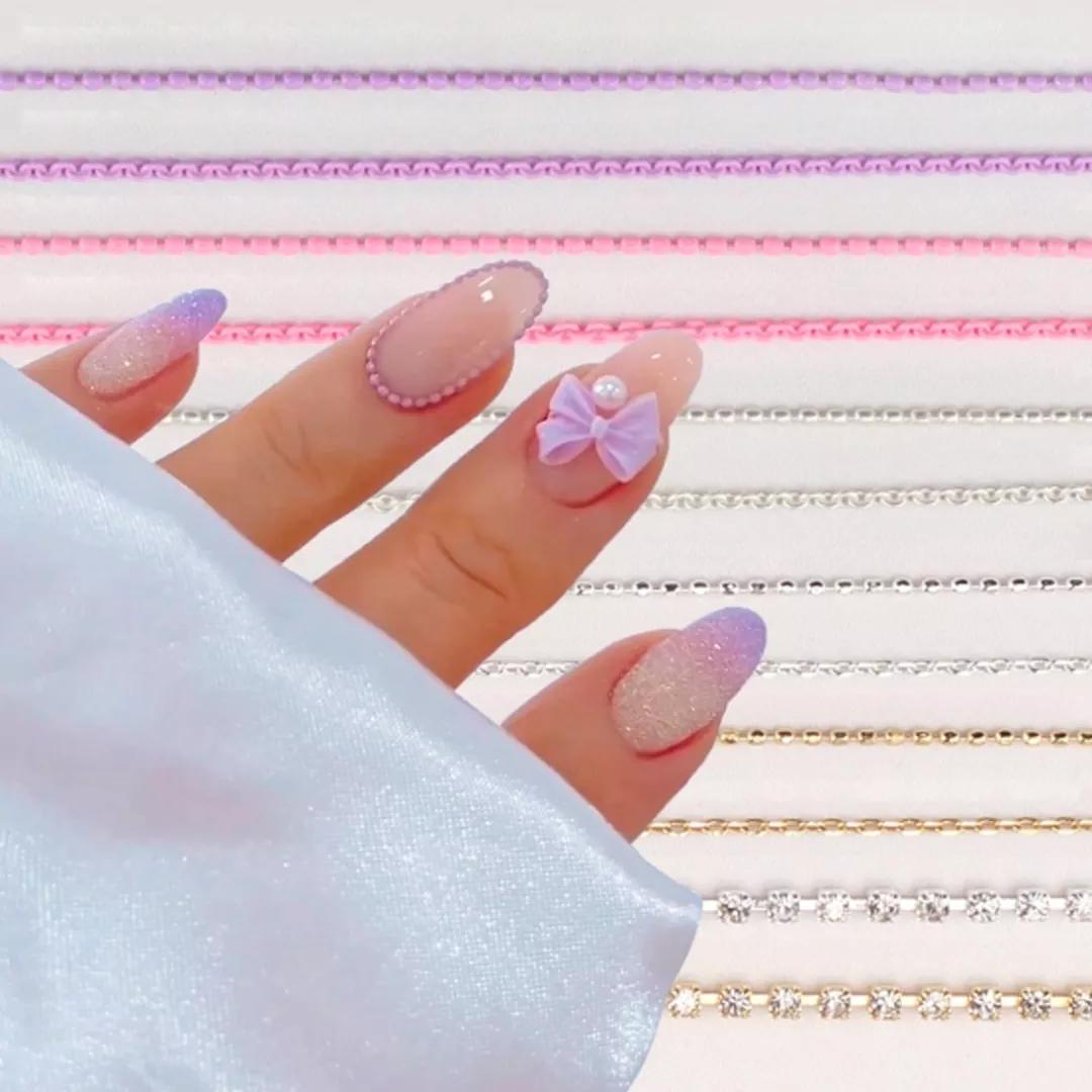 [더네일샵] 에이뮤즈&바로그 무광네일체인 12종세트 {30cm}