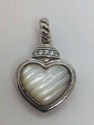 Judith Ripka 스털링 실버 마더 오브 펄 & CZ 하트 펜던트