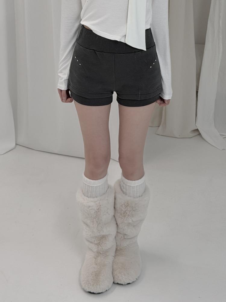 므넴 액티브 워싱 스터드 쇼츠 (2color)