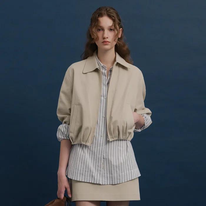 Diene Cotton Blouson (Beige)