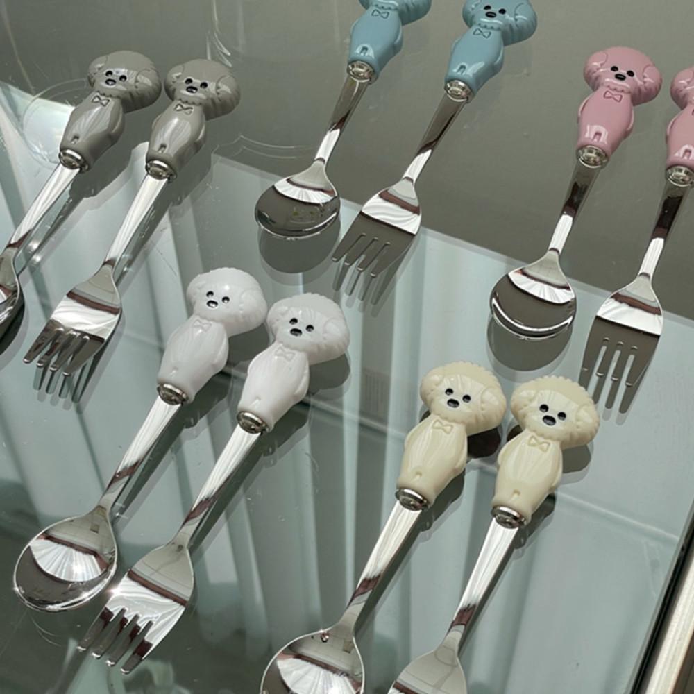 국내생산 비숑 티포크 티스푼 커트러리 5color (렛씨온니굿띵) 홈카페 디저트용