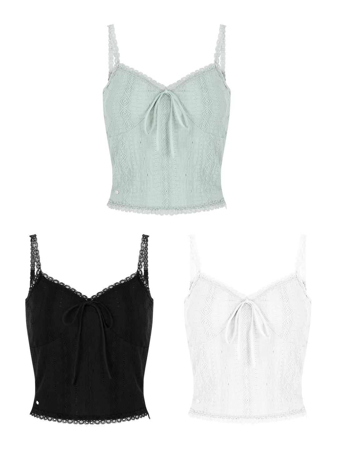 Lace Jacquard Sleeveless Tank