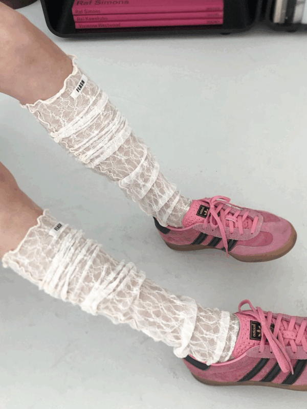 lace long socks (3color)