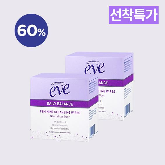 [선착특가] 데일리 밸런스 페미닌 클렌징 와입스 12P 2개세트
