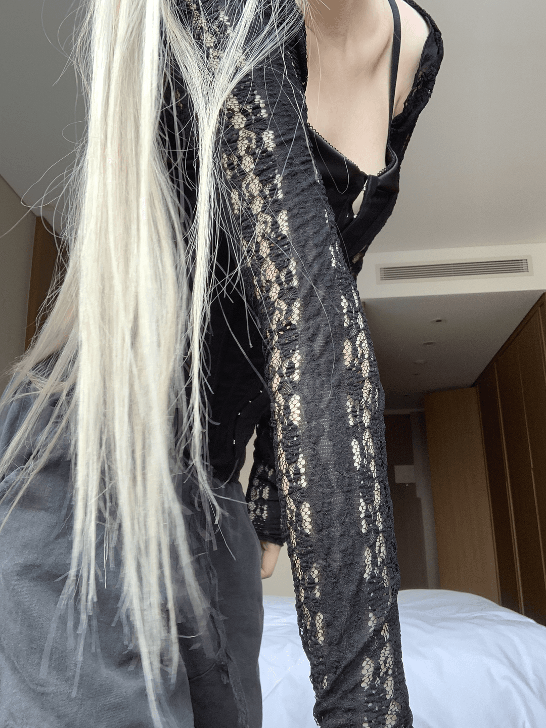 jandaru lace bolero cardigan (black)
