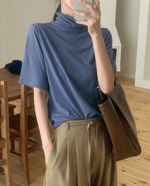 플로피 반팔 폴라 티셔츠 ( 4color )