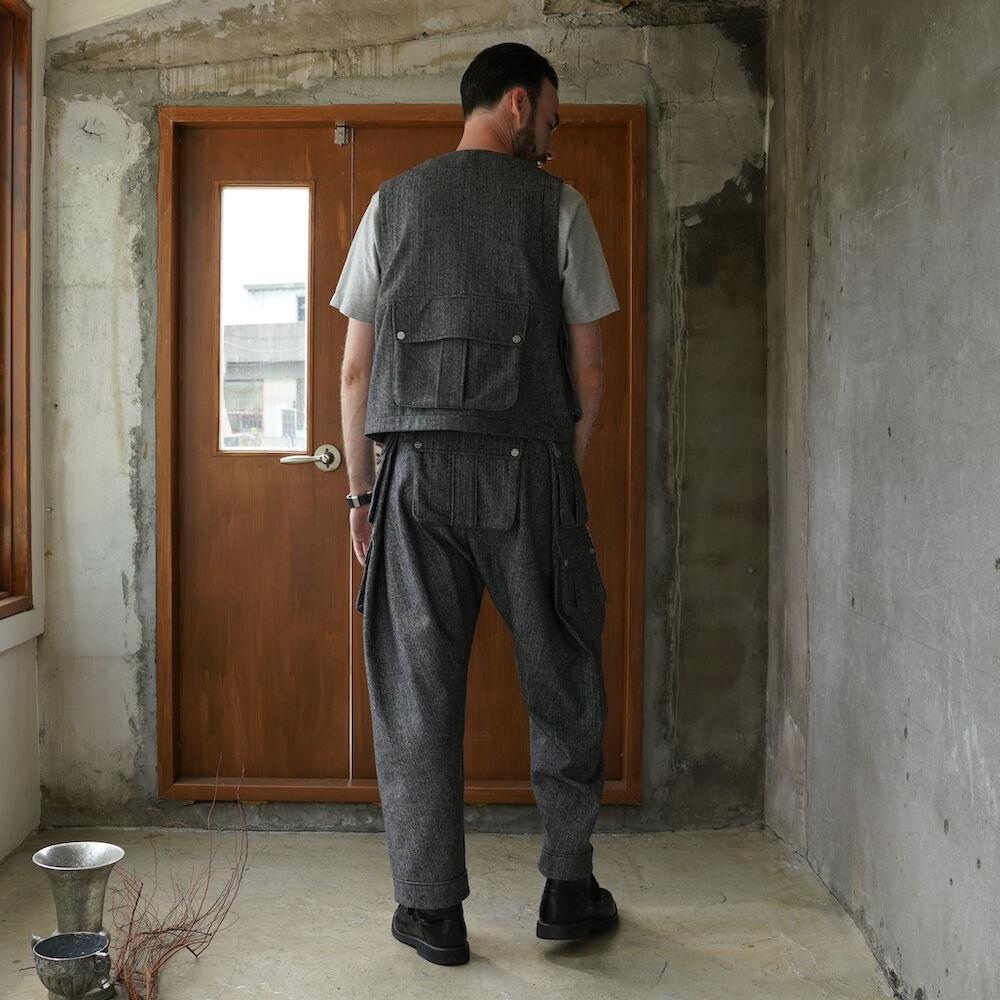 [TEWMEW] 2020FW HERRINGBONE HEAVY WORK VEST BLACK