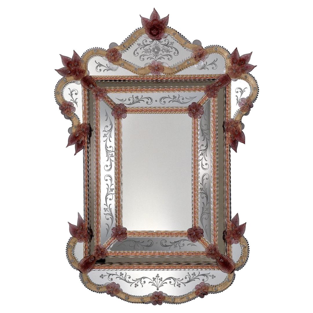 "Tiepolo", Murano Glass Mirror in Venetian Style by Fratelli Tosi, Made in Italy