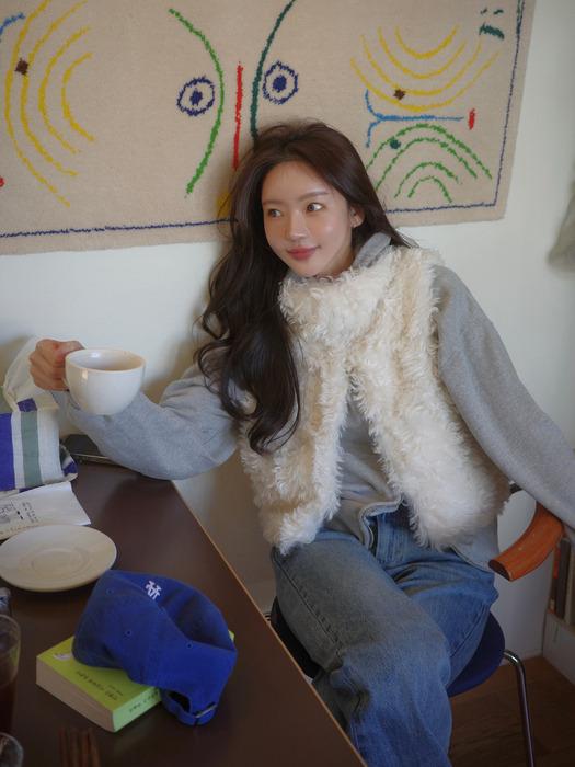 Popo fur vest (ivory)