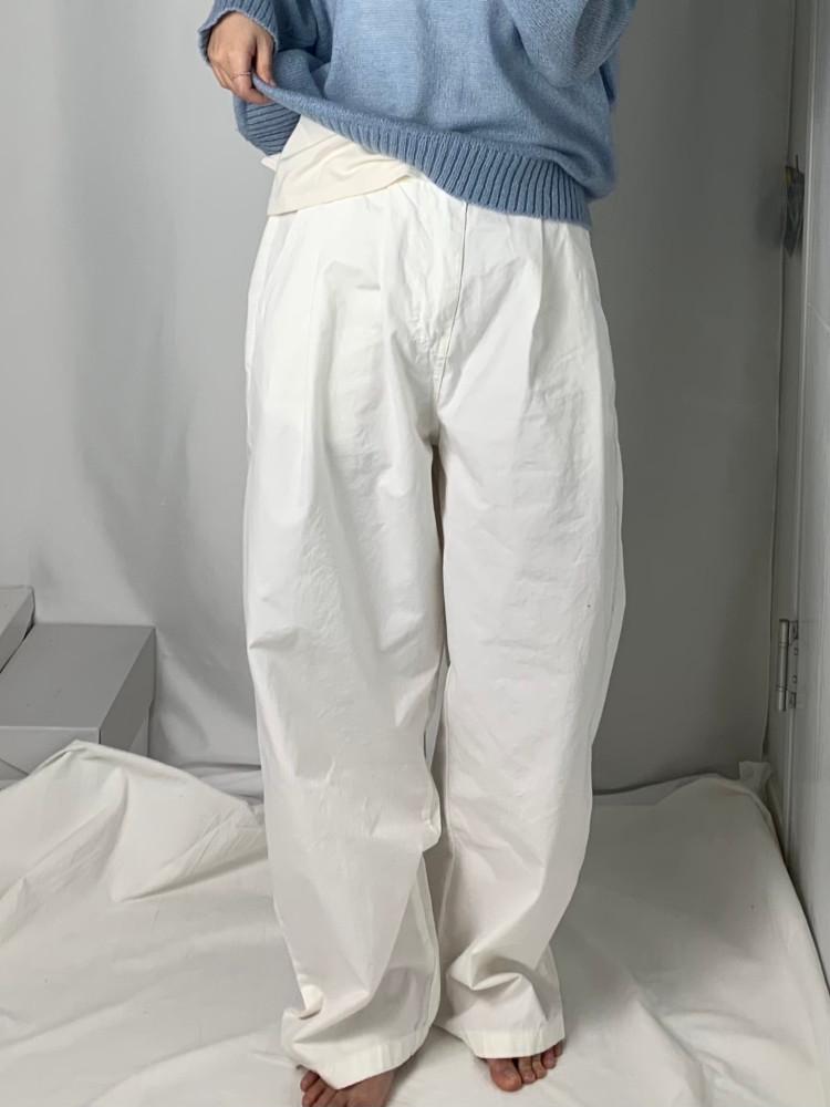 (unisex) 크리스피 벌룬 와이드 면 팬츠 (2colors)