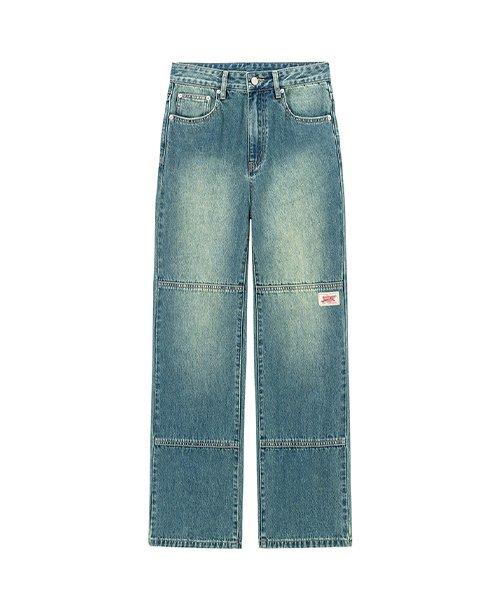 Colored Straight Wide Denim Pants