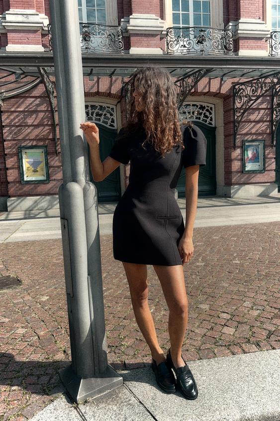 플리츠 포켓 미니 원피스