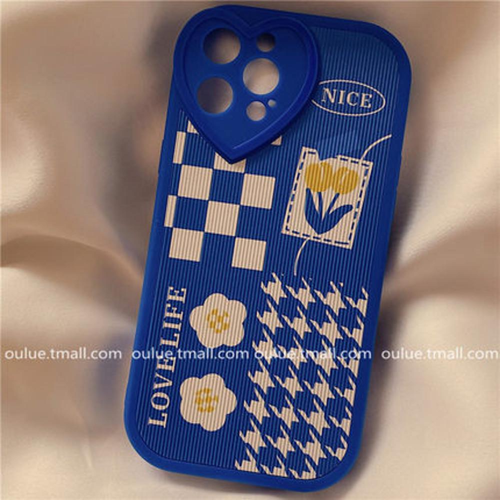 아이폰 체커보드 체크무늬 케이스 오리온 클라인 블루 플레이트 체크 적용 아이폰13