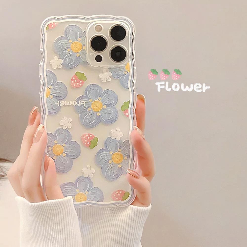 베리 앤 플라워 물결 케이스 아이폰15 프로 메이드윤