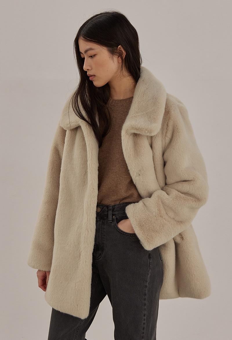 [Last Order] SABLE ECO FUR HALF COAT