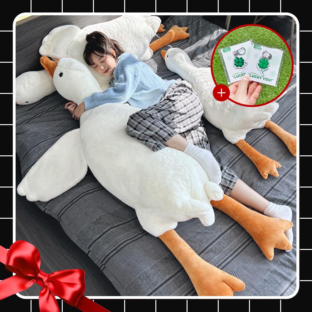 [꿀잠/자취선물] 160cm 대왕 오리 인형 모찌 쿠션 베개 바디필로우 친구 집들이 귀여운 애착 기숙사 이사 생일 웃긴 소품
