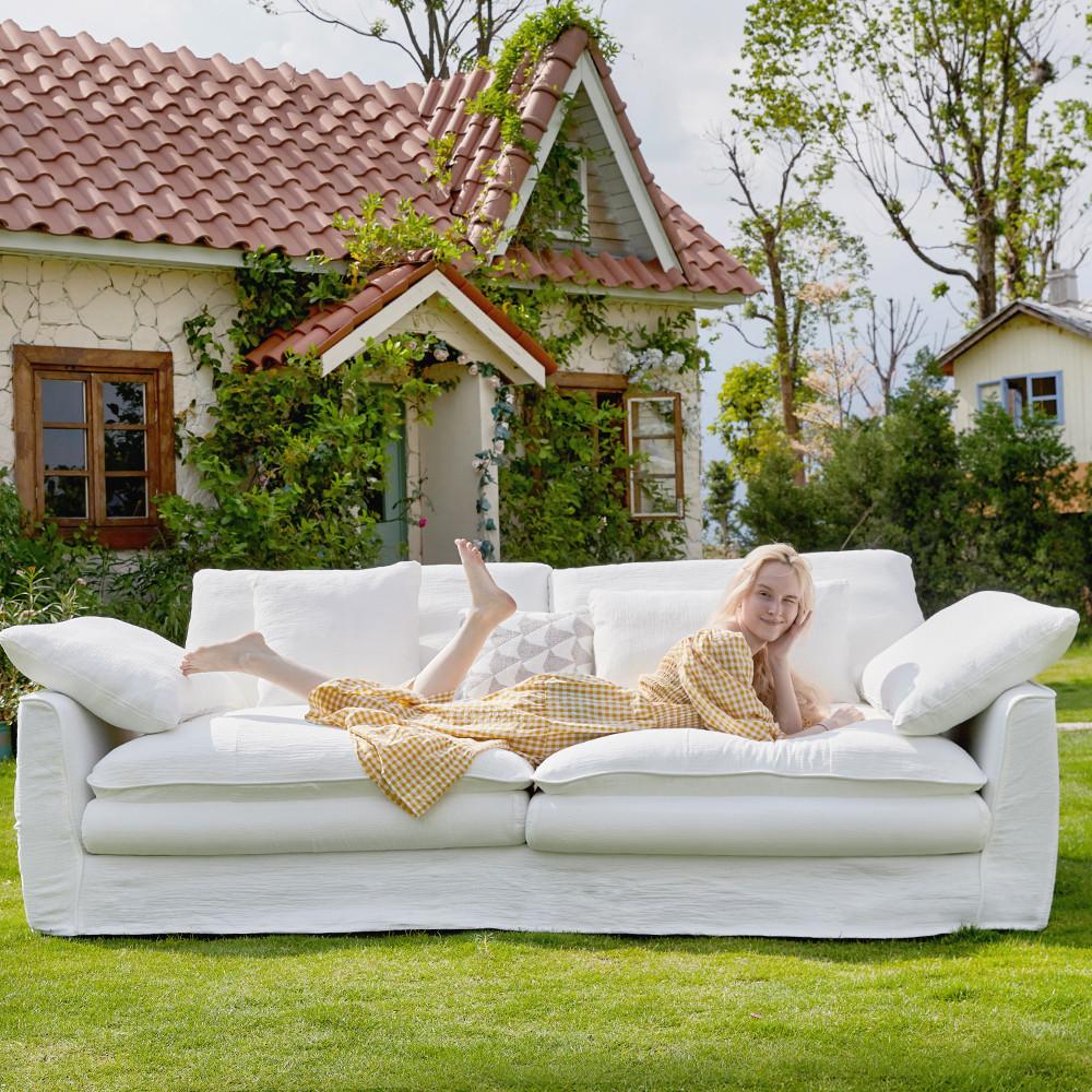 로빌 4인용 데이베드 폴쉬린넨 패브릭소파 [PL105]