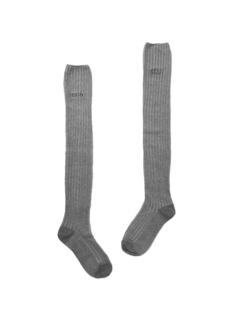 AS"ON RIBBED KNEE SOCKS / GRAY / 3.7 순차 발송 예정
