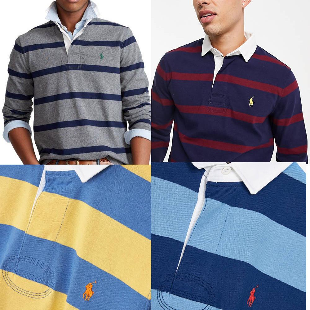 [백화점판] 폴로 남자 럭비티 폴로랄프로렌 스트라이프 긴팔 PK 티셔츠