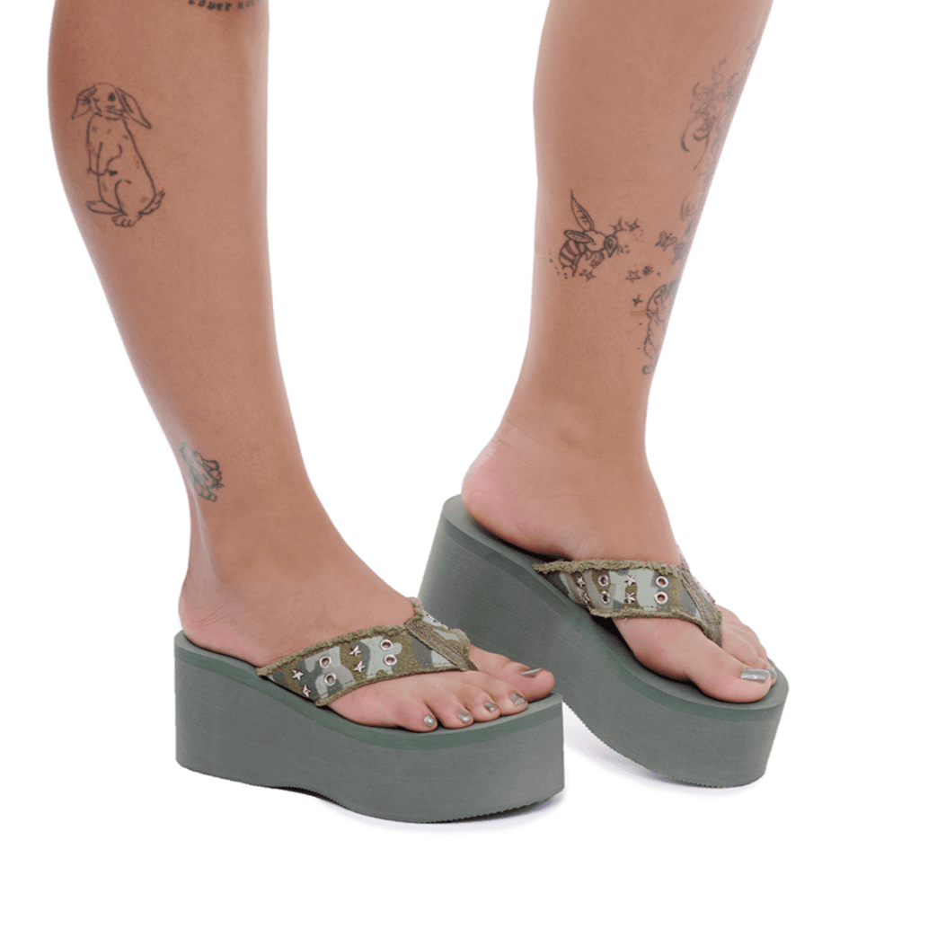 VIP Platform Flipflops - Camo / 5