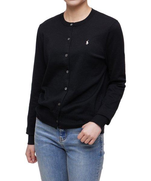 W 코튼 블렌드 카디건 - 블랙