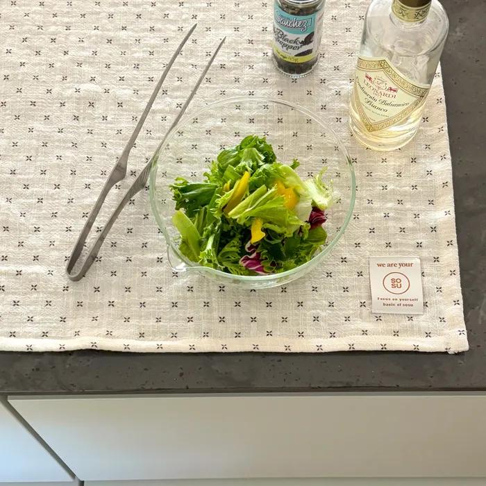 마롱 브라운 거즈 코튼 키친크로스 테이블매트