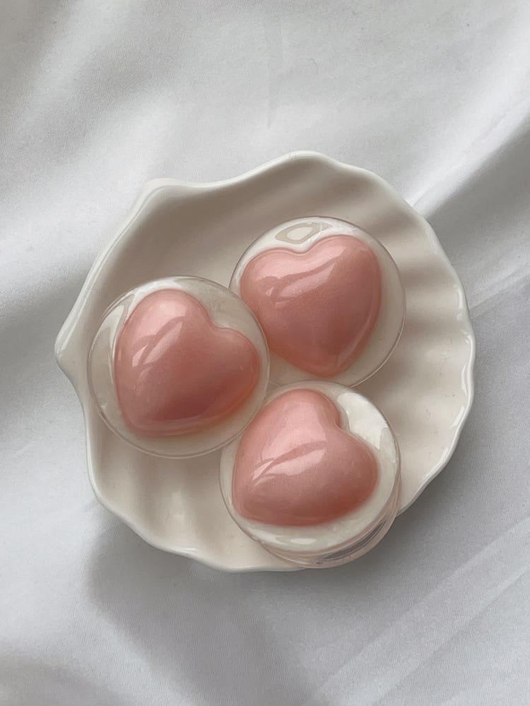 마머데이ㅣ로즈핑크 펄 하트 좋아요 레진 스마트톡